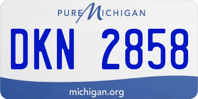 MI license plate DKN2858