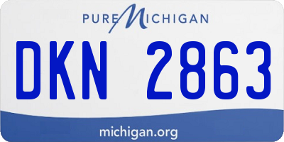 MI license plate DKN2863
