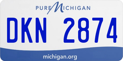 MI license plate DKN2874
