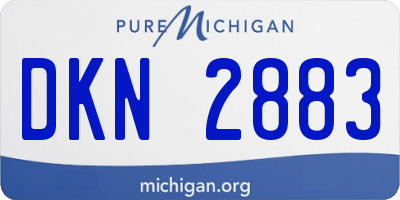 MI license plate DKN2883