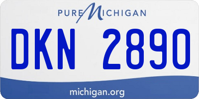 MI license plate DKN2890