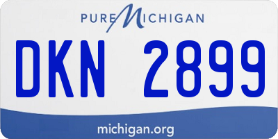 MI license plate DKN2899