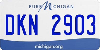 MI license plate DKN2903