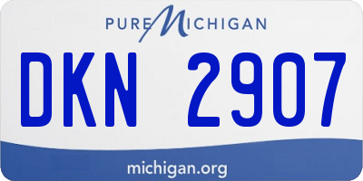 MI license plate DKN2907