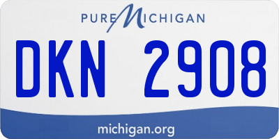 MI license plate DKN2908