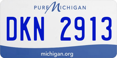 MI license plate DKN2913