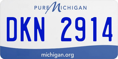 MI license plate DKN2914