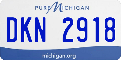 MI license plate DKN2918