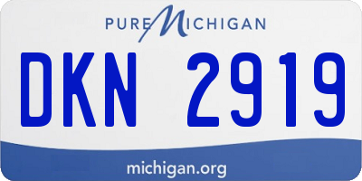MI license plate DKN2919