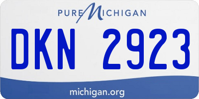 MI license plate DKN2923