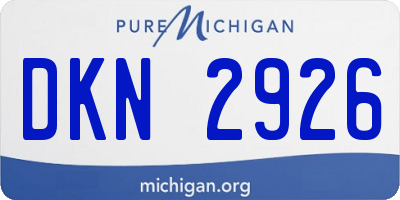 MI license plate DKN2926