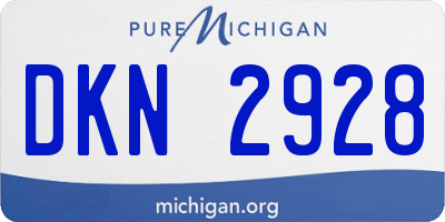 MI license plate DKN2928