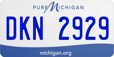 MI license plate DKN2929