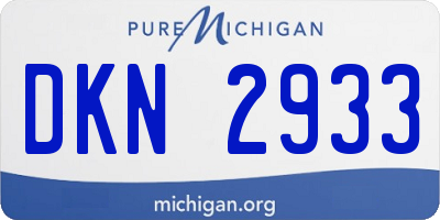 MI license plate DKN2933