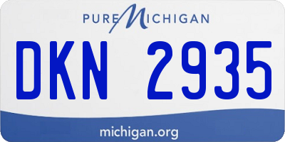 MI license plate DKN2935