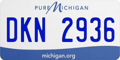 MI license plate DKN2936