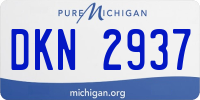 MI license plate DKN2937