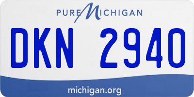 MI license plate DKN2940