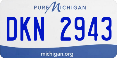 MI license plate DKN2943