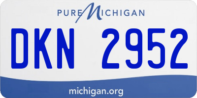MI license plate DKN2952