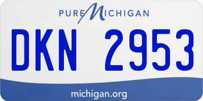 MI license plate DKN2953