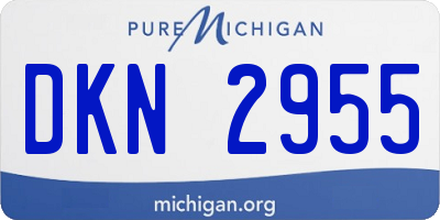 MI license plate DKN2955