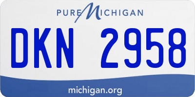 MI license plate DKN2958