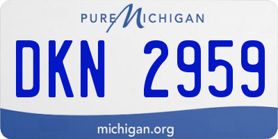 MI license plate DKN2959