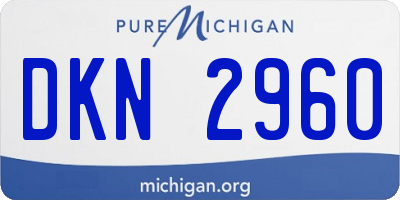 MI license plate DKN2960