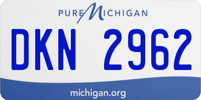 MI license plate DKN2962