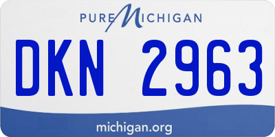 MI license plate DKN2963