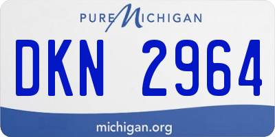 MI license plate DKN2964
