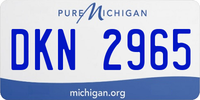 MI license plate DKN2965