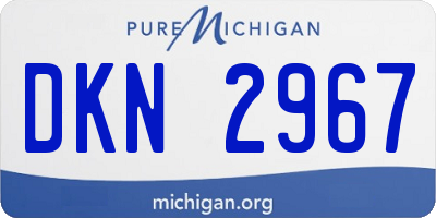 MI license plate DKN2967