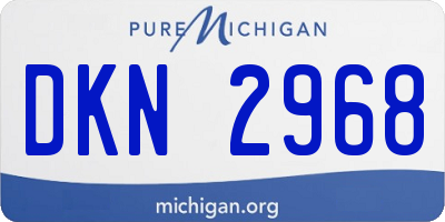 MI license plate DKN2968