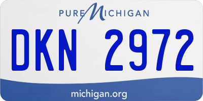 MI license plate DKN2972