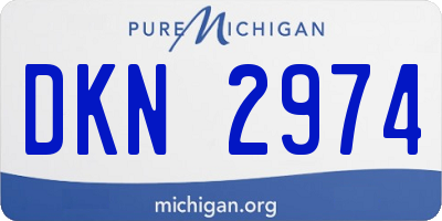MI license plate DKN2974