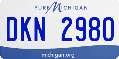 MI license plate DKN2980