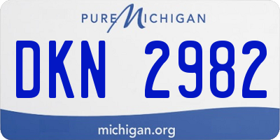 MI license plate DKN2982