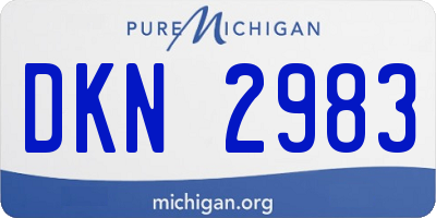 MI license plate DKN2983