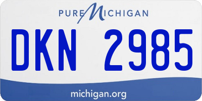 MI license plate DKN2985