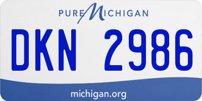 MI license plate DKN2986