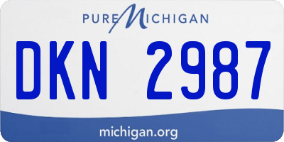 MI license plate DKN2987
