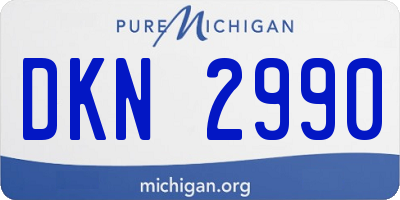 MI license plate DKN2990