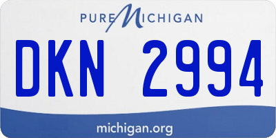 MI license plate DKN2994