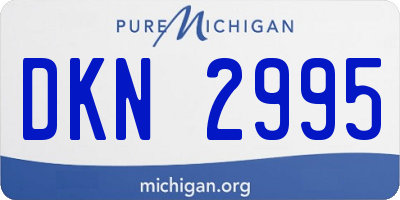 MI license plate DKN2995