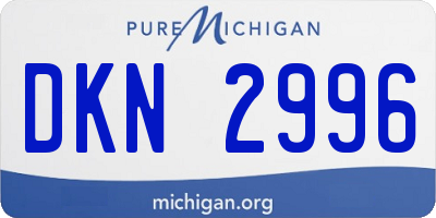MI license plate DKN2996