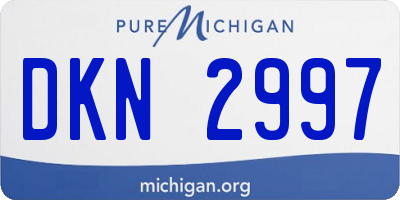 MI license plate DKN2997