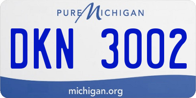 MI license plate DKN3002