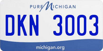 MI license plate DKN3003